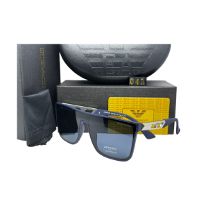 Emporio Armani Shield Sunglasses - Matte Navy & Clear