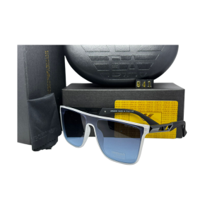 Frosted Ice Frames with Cobalt Gradient Shield – Emporio Armani Monoblock Series