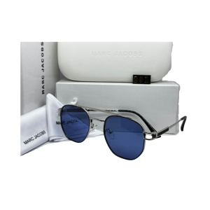 Premium Marc Jacobs Edition Aviators – Sleek Silver Double-Bridge Frame with Cobalt Lenses