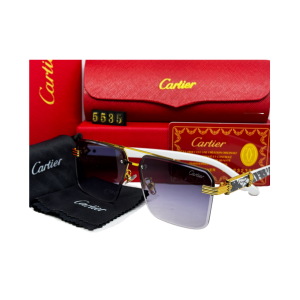 Premium Rimless Square Sunglasses with Gold Accents & Gradient Lenses