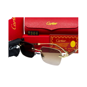 Luxury Rimless Sunglasses with Gold Frame & Gradient Lenses